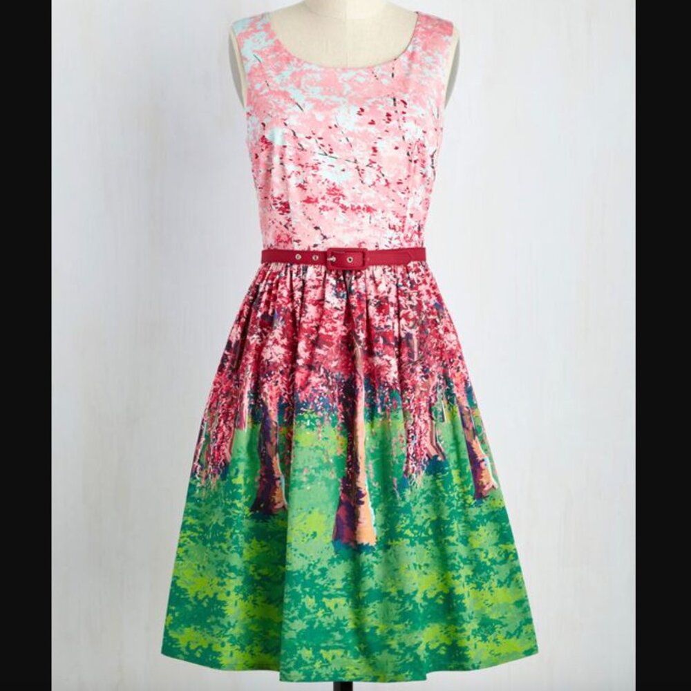 Modcloth Festive Frondescence Dress